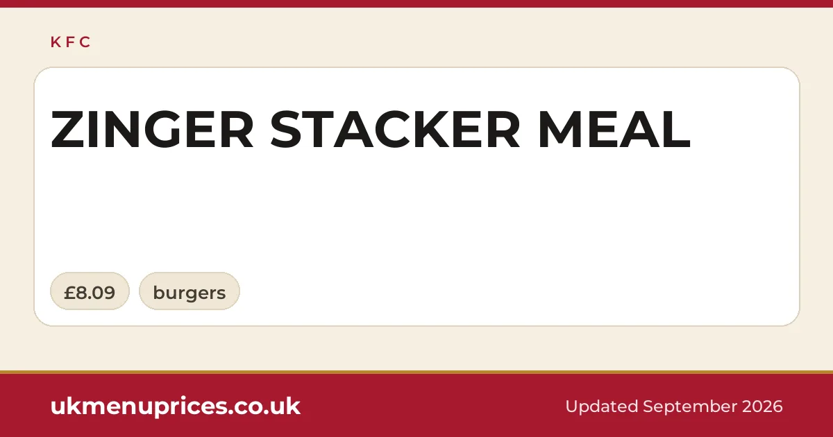 KFC ZINGER STACKER MEAL