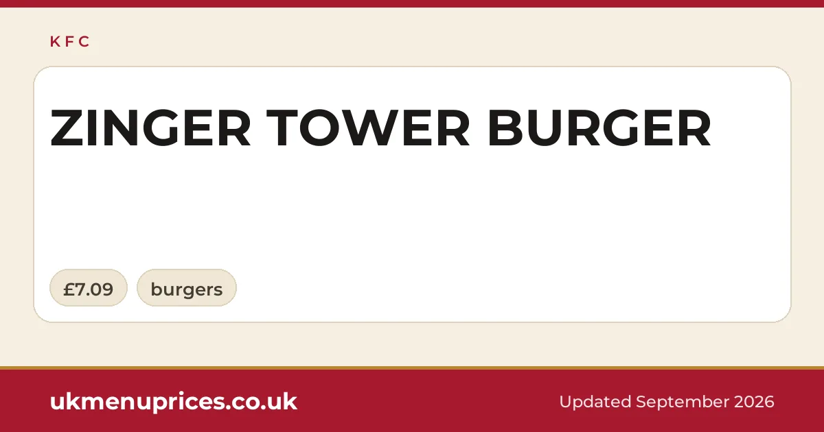 KFC ZINGER TOWER BURGER