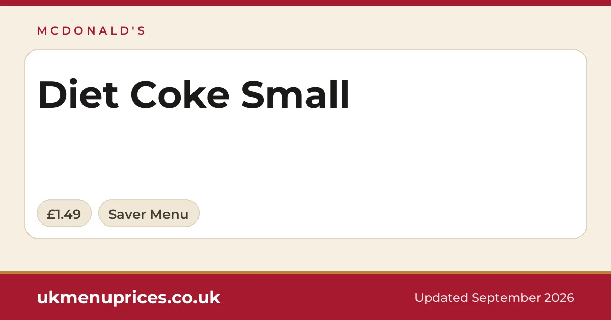 McDonald's Diet Coke Small