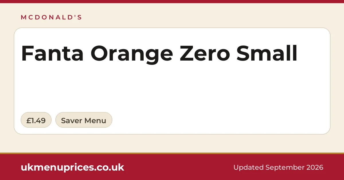 McDonald's Fanta Orange Zero Small