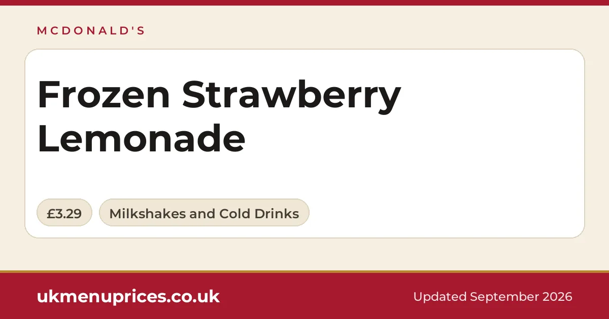 McDonald's Frozen Strawberry Lemonade