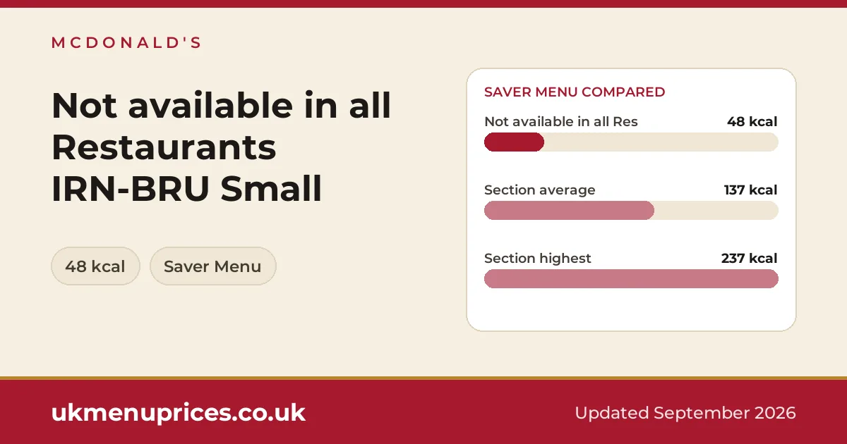 McDonald's Not available in all Restaurants IRN-BRU Small