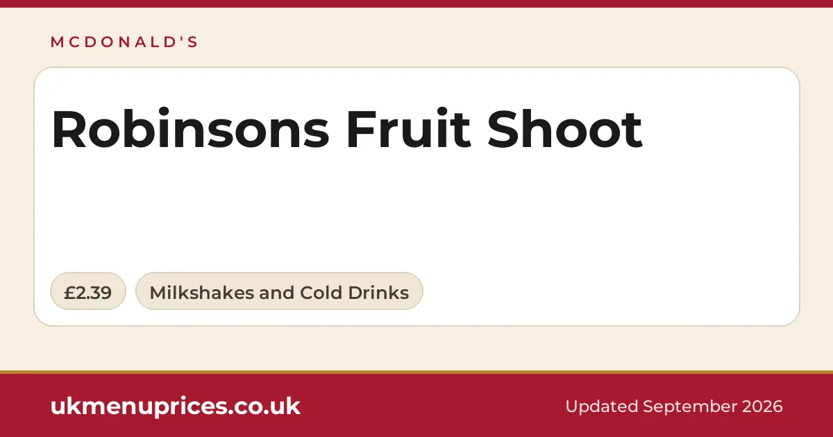 McDonald's Robinsons Fruit Shoot