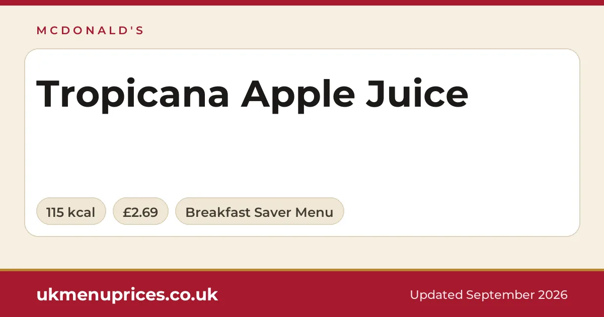 McDonald's Tropicana Apple Juice