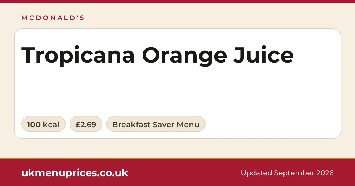 McDonald's Tropicana Orange Juice