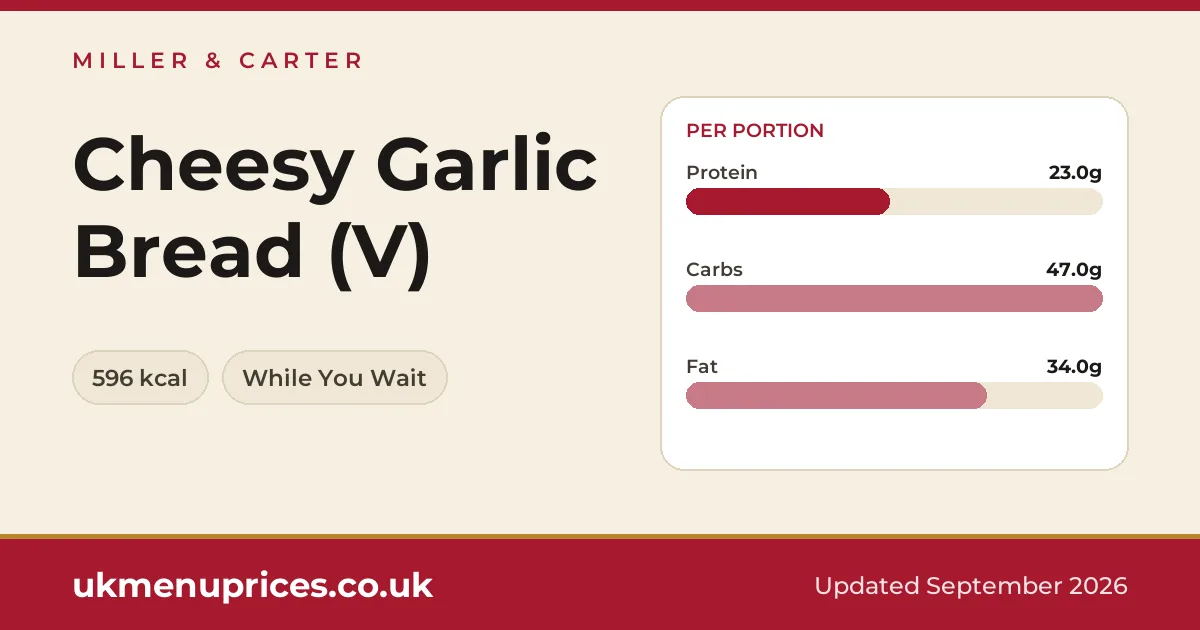 Miller & Carter Cheesy Garlic Bread (V)