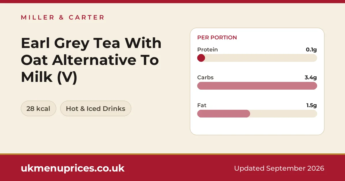 Miller & Carter Earl Grey Tea With Oat Alternative To Milk (V)
