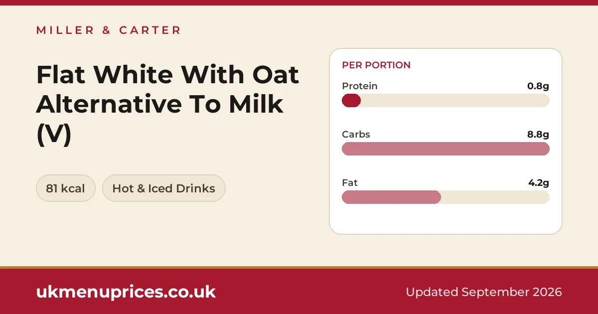 Miller & Carter Flat White With Oat Alternative To Milk (V)