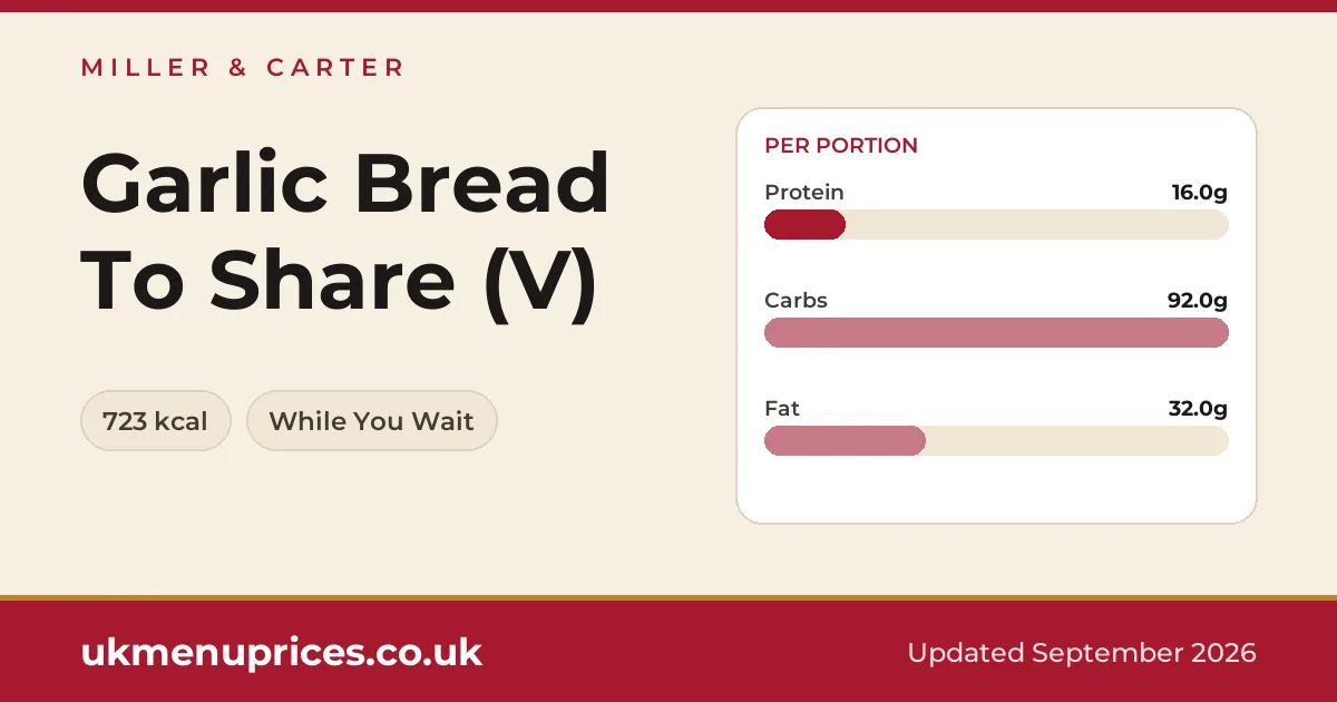 Miller & Carter Garlic Bread To Share (V)