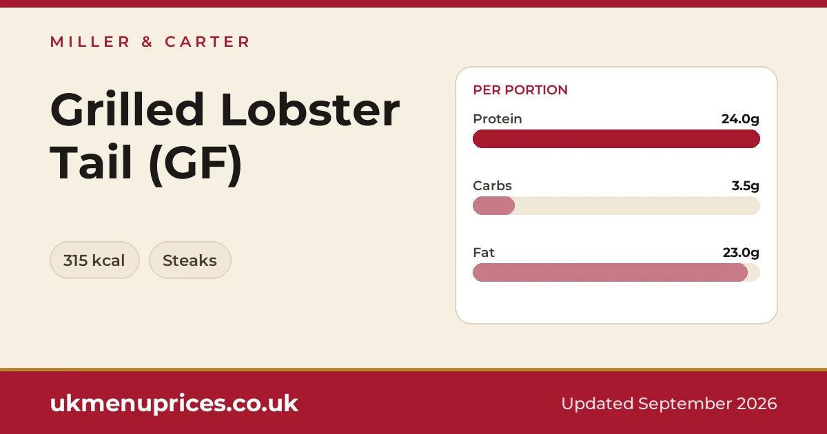 Miller & Carter Grilled Lobster Tail (GF)