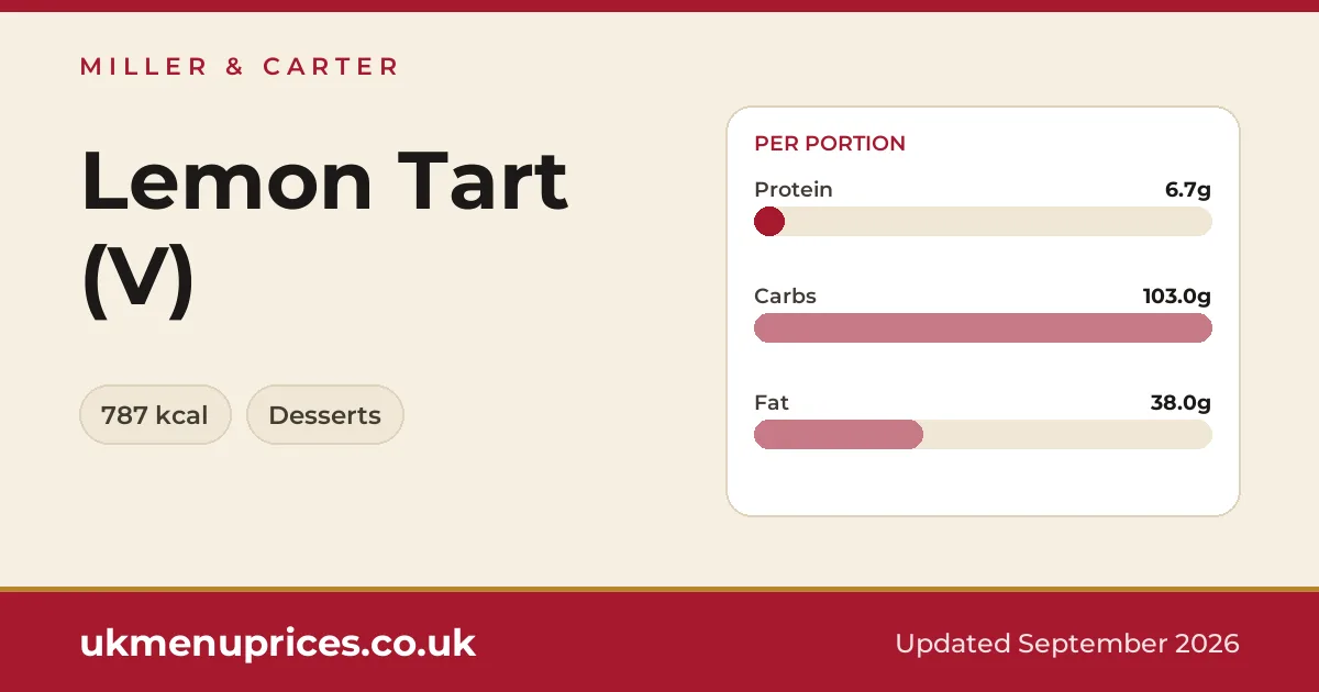 Miller & Carter Lemon Tart (V)