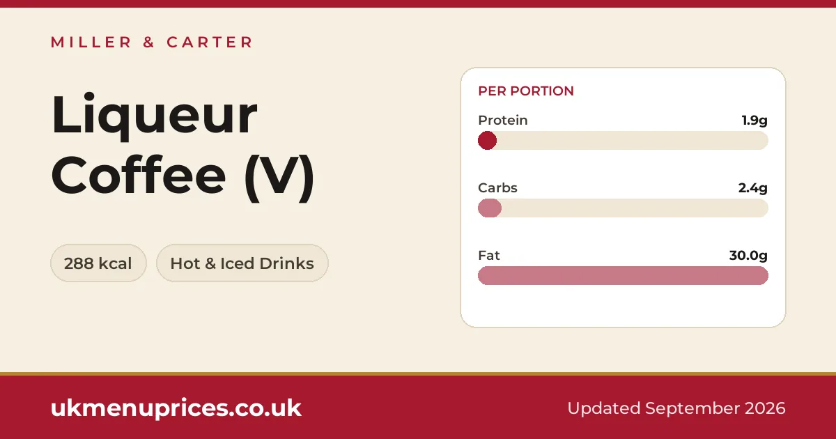 Miller & Carter Liqueur Coffee (V)