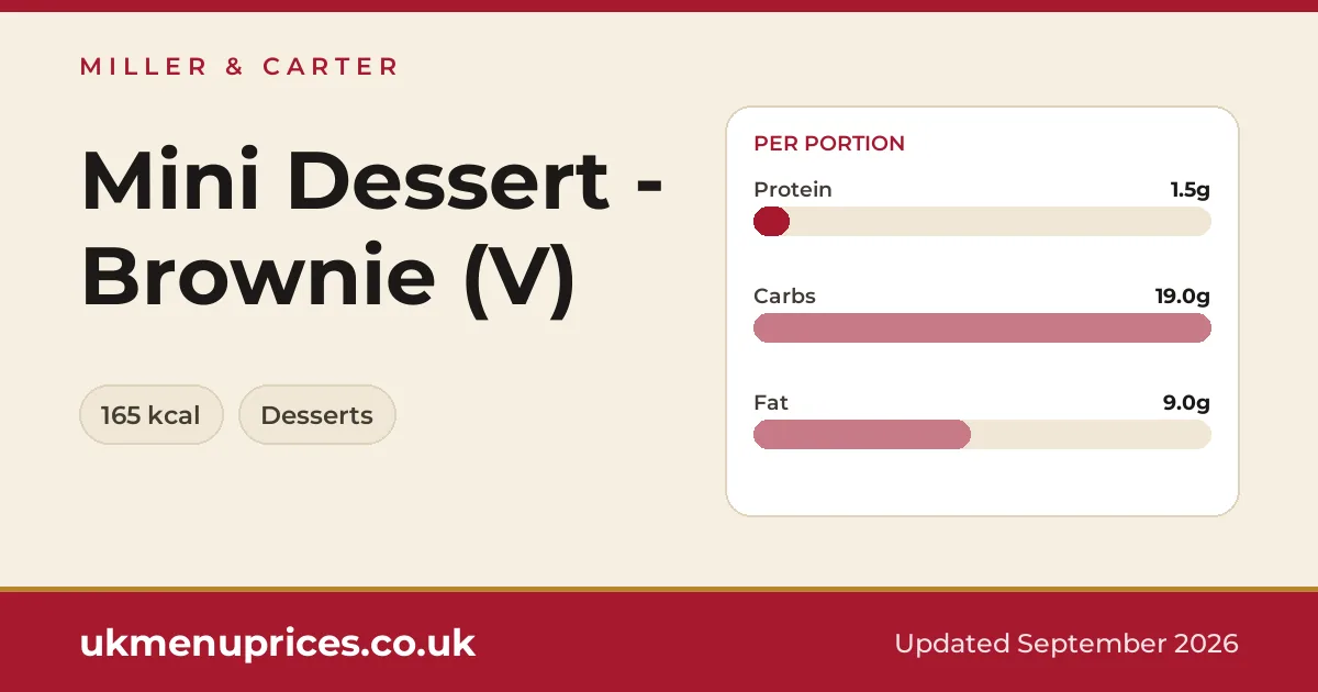 Miller & Carter Mini Dessert - Brownie (V)