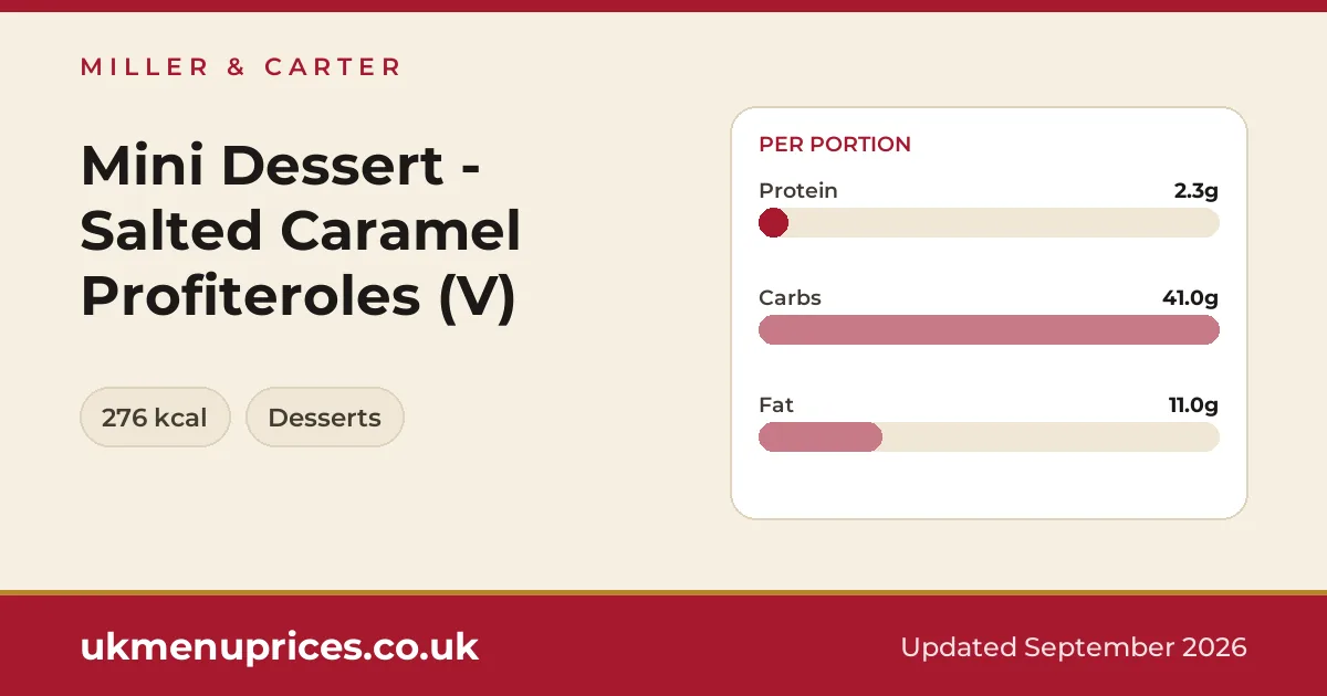 Miller & Carter Mini Dessert - Salted Caramel Profiteroles (V)