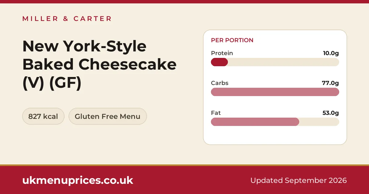 Miller & Carter New York-Style Baked Cheesecake (V) (GF)