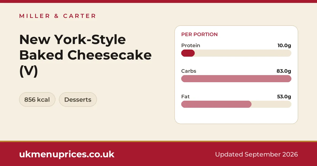 Miller & Carter New York-Style Baked Cheesecake (V)