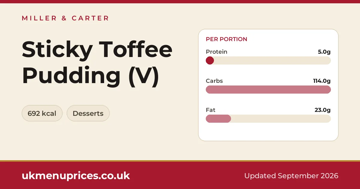 Miller & Carter Sticky Toffee Pudding (V)