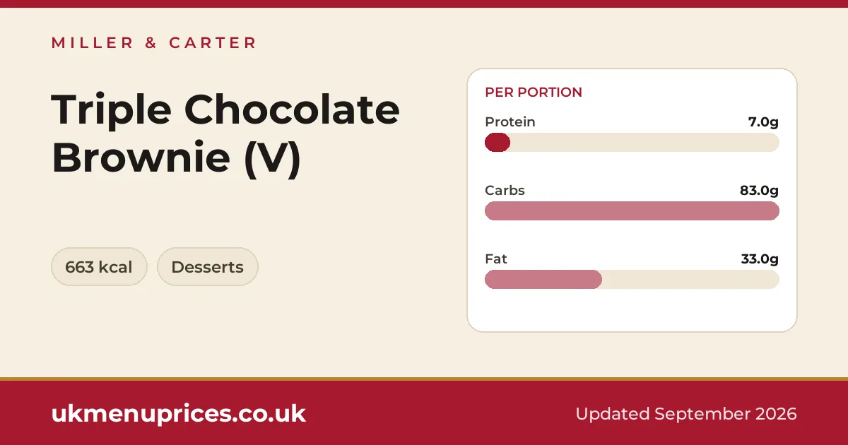 Miller & Carter Triple Chocolate Brownie (V)