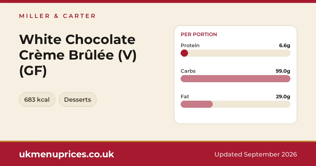 Miller & Carter White Chocolate Crème Brûlée (V) (GF)