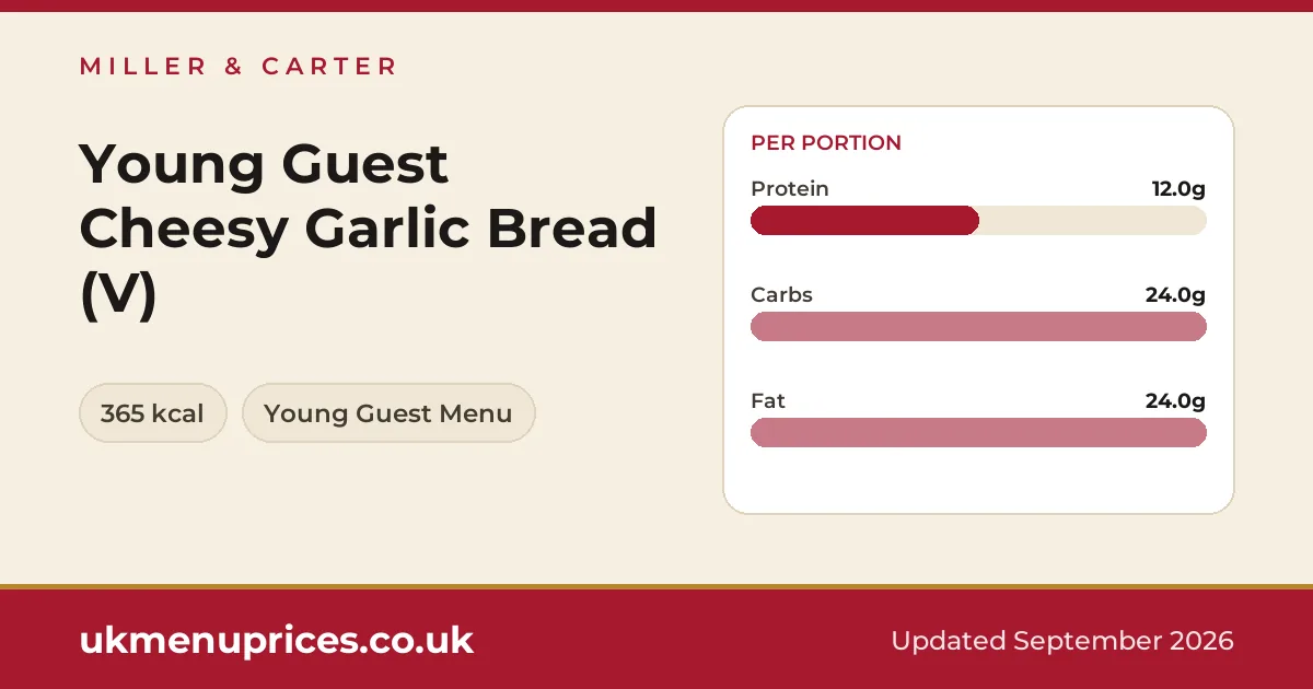 Miller & Carter Young Guest Cheesy Garlic Bread (V)