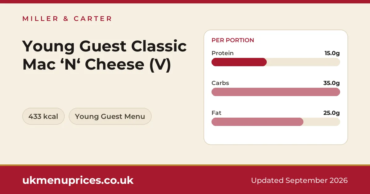 Miller & Carter Young Guest Classic Mac ‘N‘ Cheese (V)