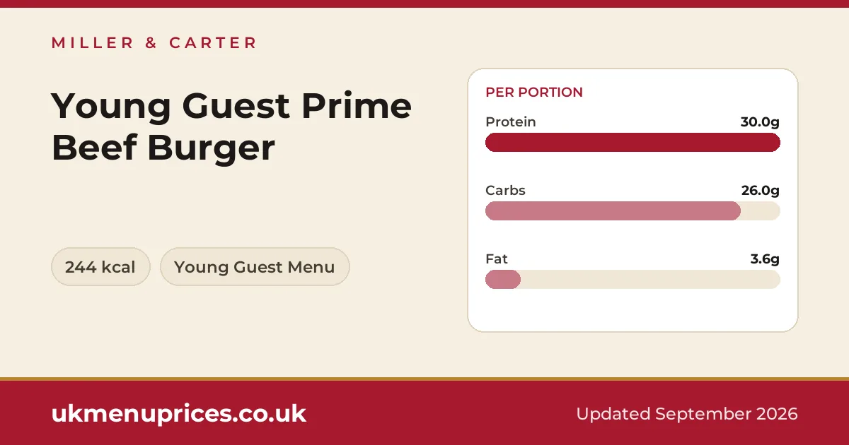 Miller & Carter Young Guest Prime Beef Burger