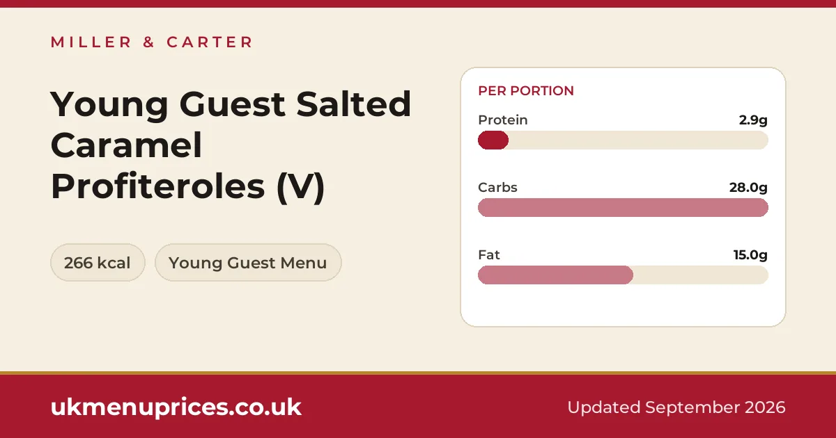 Miller & Carter Young Guest Salted Caramel Profiteroles (V)