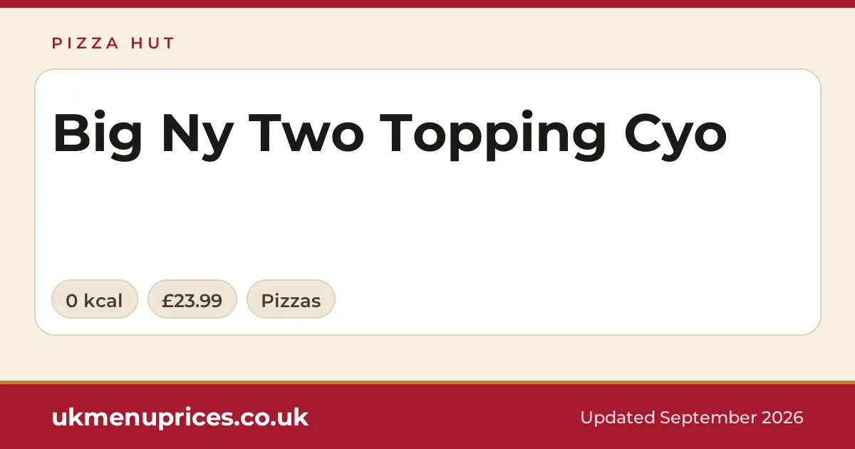 Pizza Hut Big Ny Two Topping Cyo