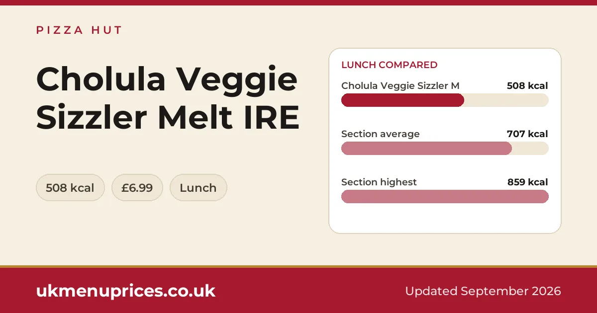 Pizza Hut Cholula Veggie Sizzler Melt IRE