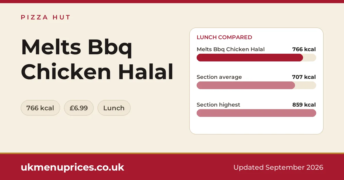 Pizza Hut Melts Bbq Chicken Halal