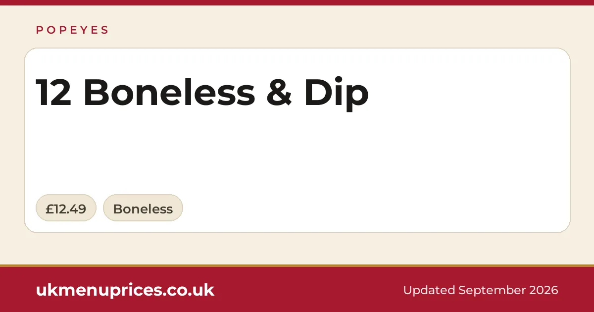 Popeyes 12 Boneless & Dip
