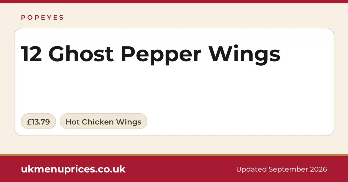 Popeyes 12 Ghost Pepper Wings
