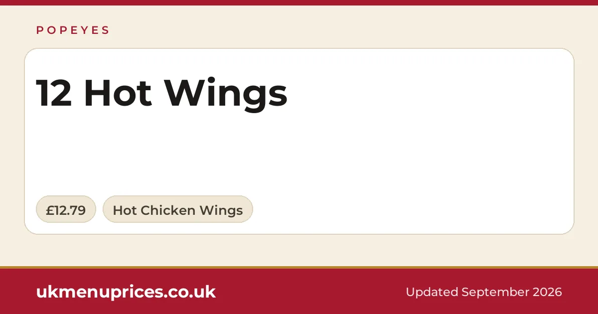 Popeyes 12 Hot Wings