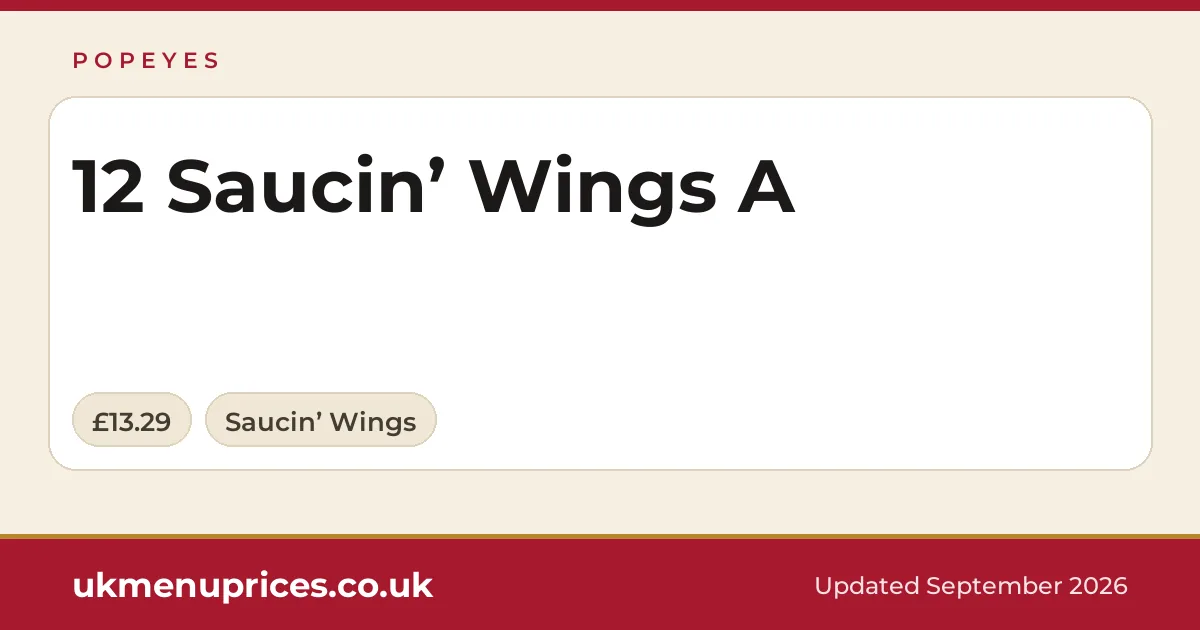 Popeyes 12 Saucin’ Wings A