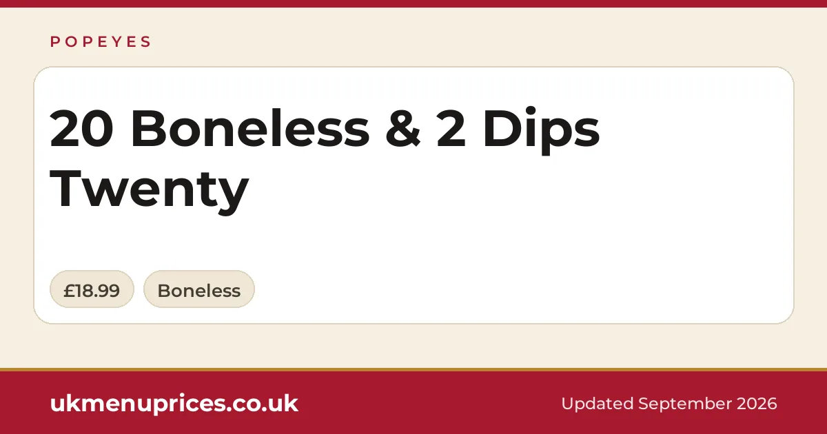 Popeyes 20 Boneless & 2 Dips Twenty
