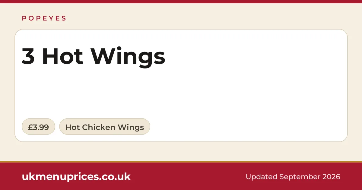 Popeyes 3 Hot Wings
