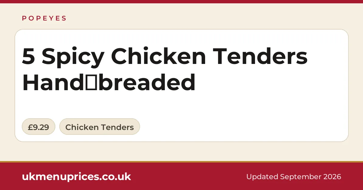Popeyes 5 Spicy Chicken Tenders Hand‑breaded