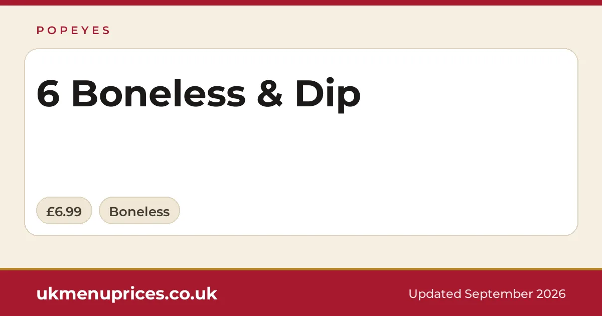 Popeyes 6 Boneless & Dip