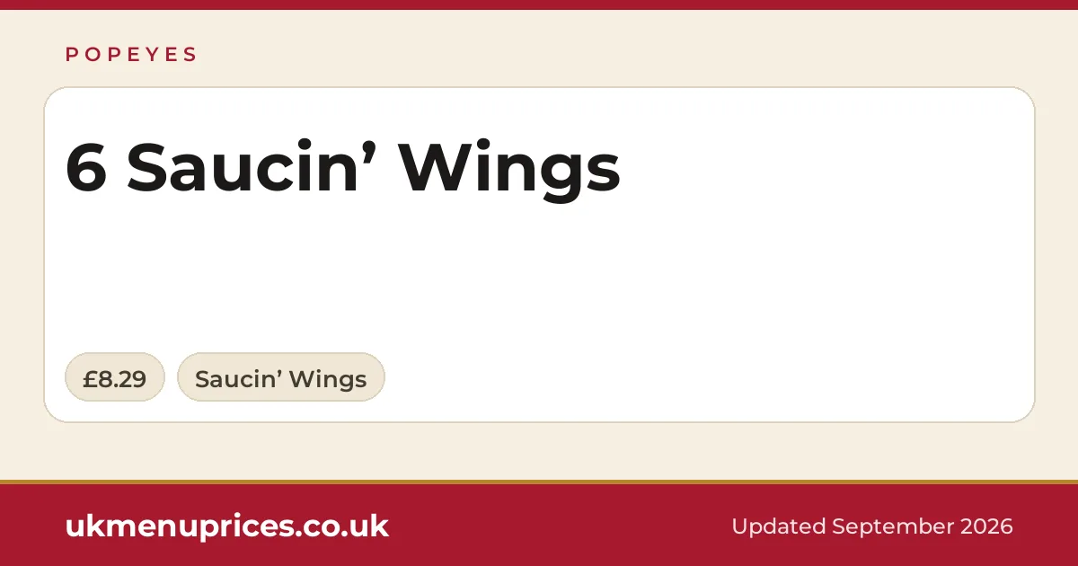 Popeyes 6 Saucin’ Wings