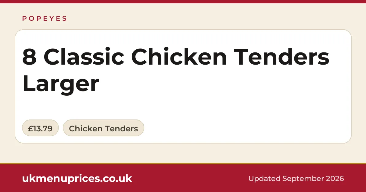 Popeyes 8 Classic Chicken Tenders Larger