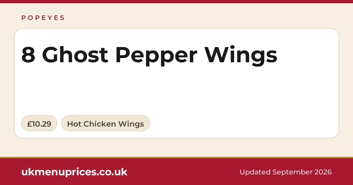 Popeyes 8 Ghost Pepper Wings