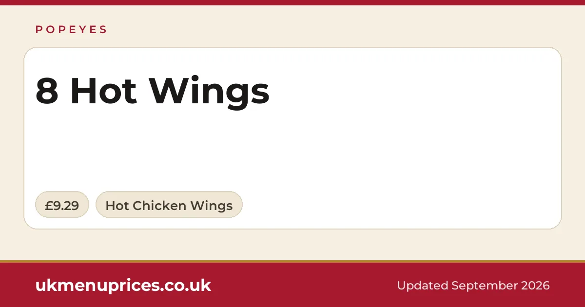 Popeyes 8 Hot Wings