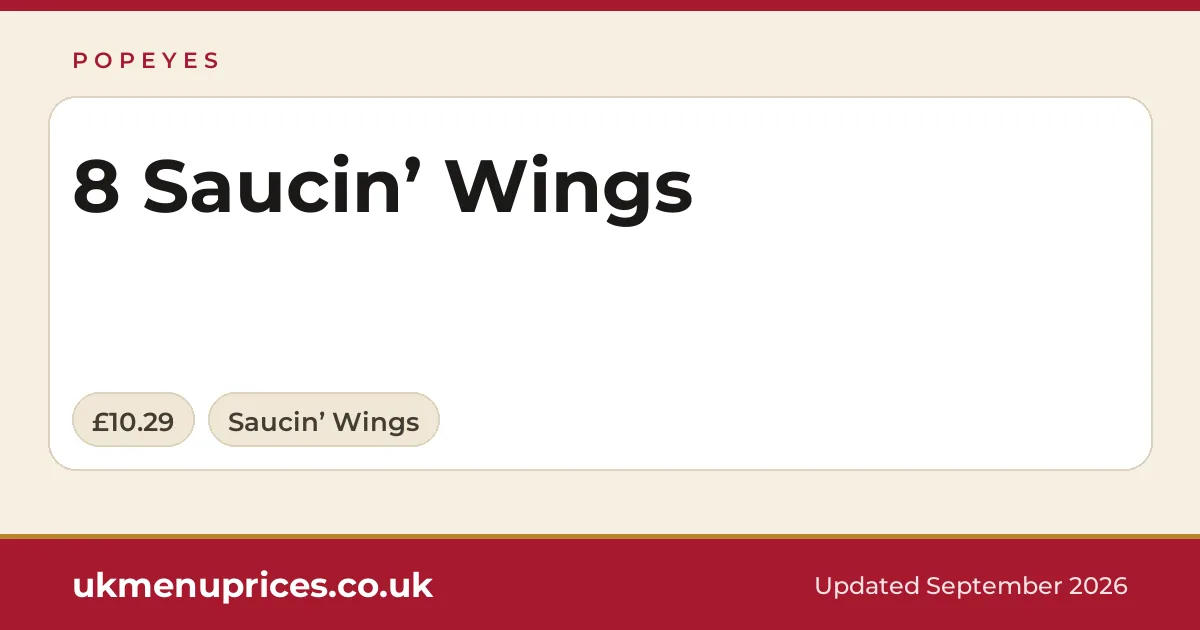 Popeyes 8 Saucin’ Wings