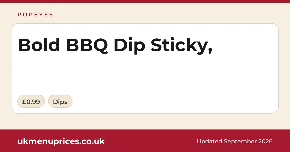 Popeyes Bold BBQ Dip Sticky,