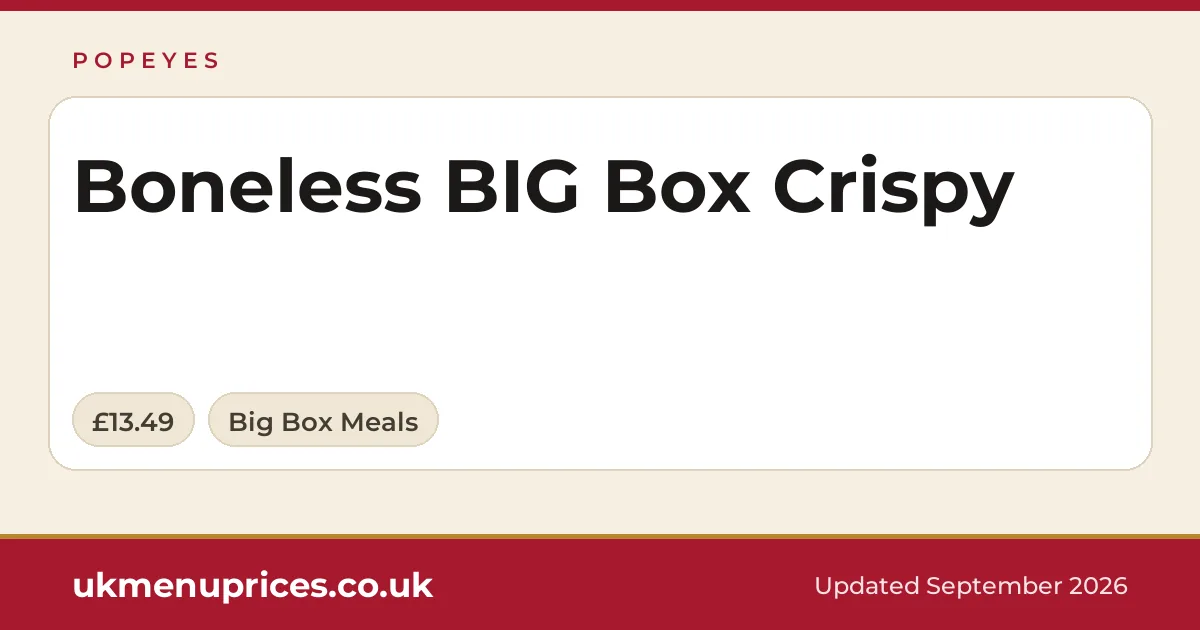 Popeyes Boneless BIG Box Crispy