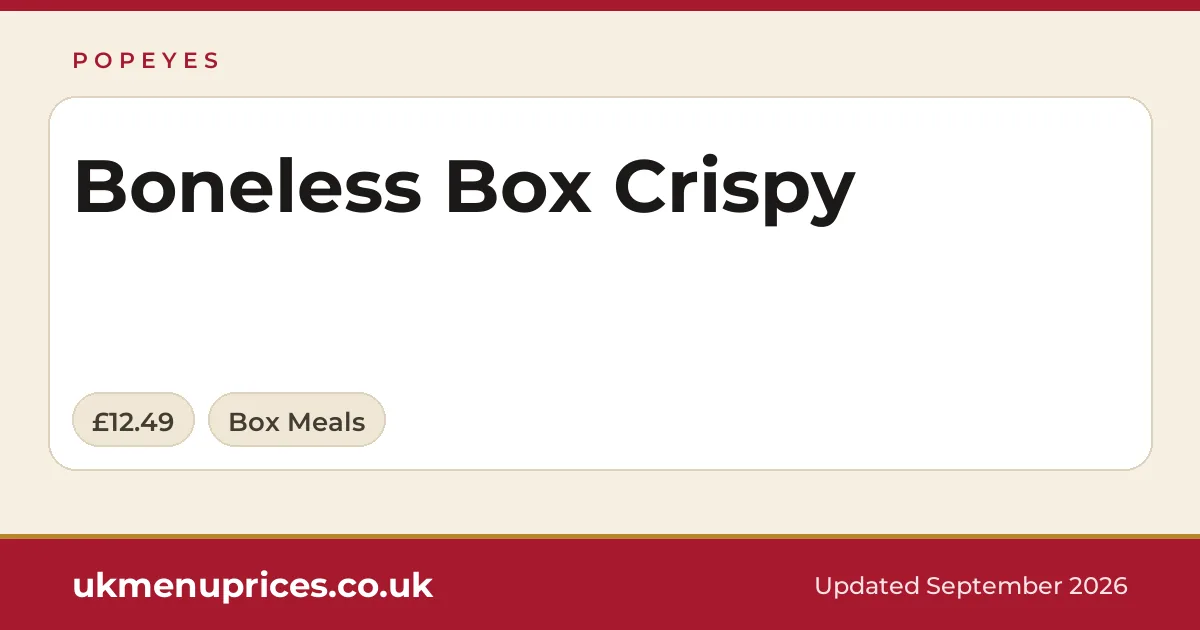 Popeyes Boneless Box Crispy