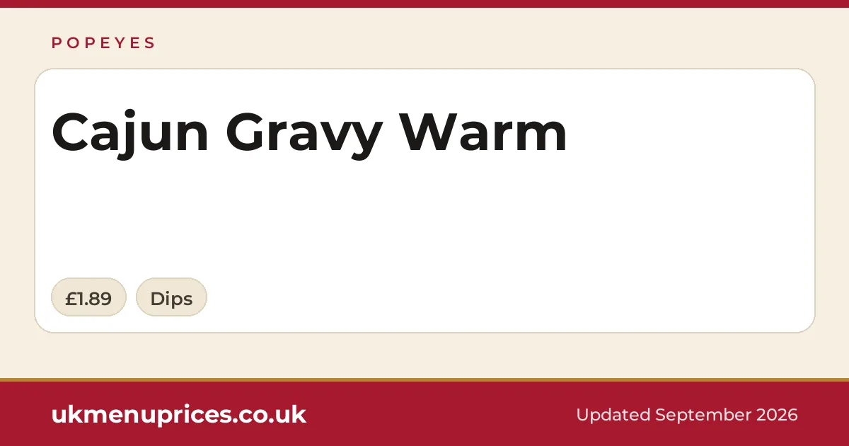 Popeyes Cajun Gravy Warm