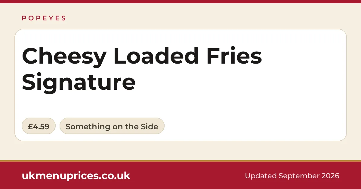 Popeyes Cheesy Loaded Fries Signature