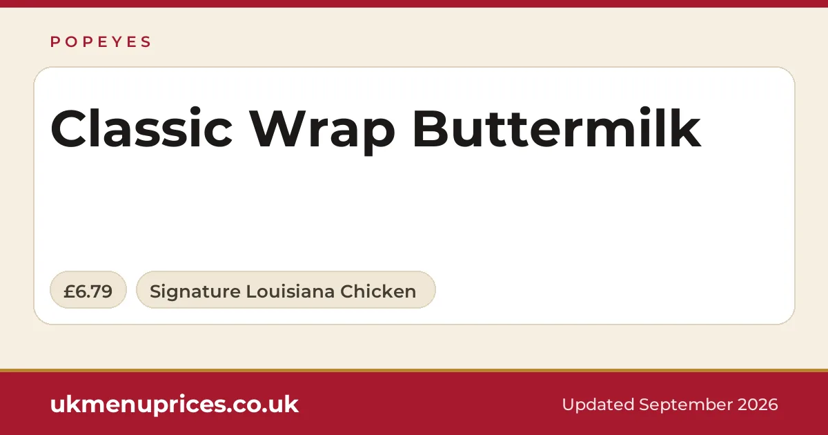 Popeyes Classic Wrap Buttermilk