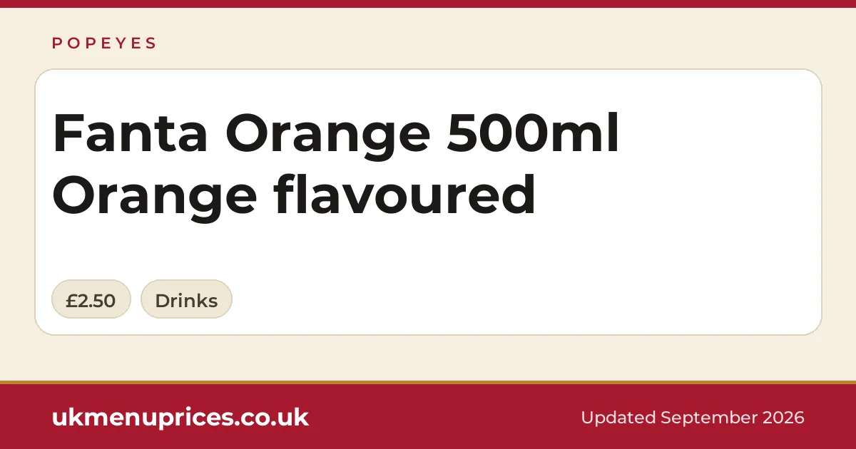 Popeyes Fanta Orange 500ml Orange flavoured